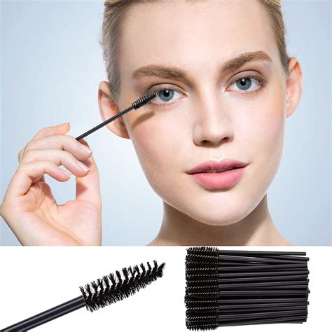 Fridja 50pcs Disposable Mini Eyelash Makeup Brush Mascara Wands Applicator Eye Accessory Pack