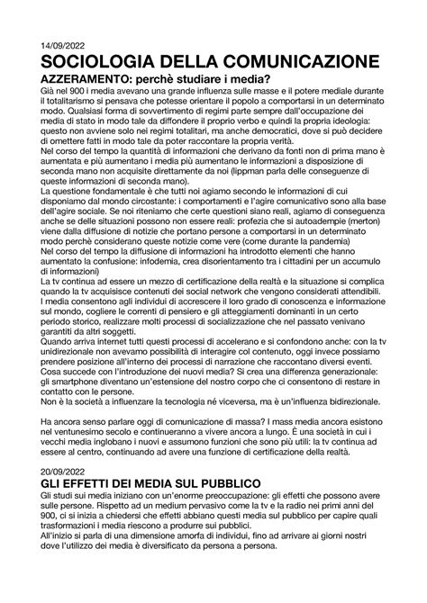 Sociologia Della Comunicazione 2 14 09 SOCIOLOGIA DELLA