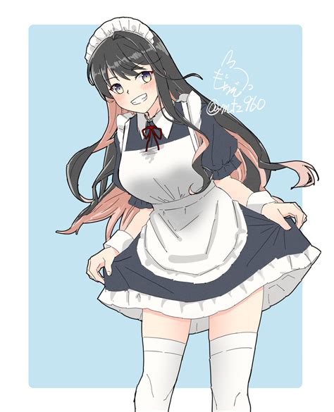 長波艦これ 「メイド長波サマかわいい 艦これ版深夜の真剣お絵描き60分一本勝負 艦これ版真」もちぞう、skeb停止中のイラスト