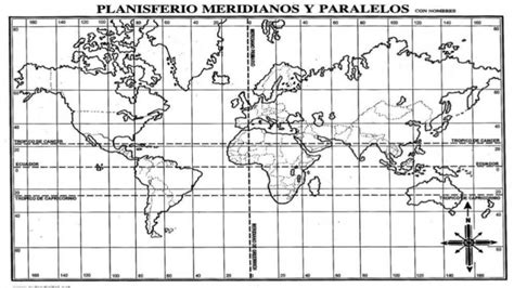 Descubrir Imagen Planisferio Con Meridianos Paralelos Y Con Nombres