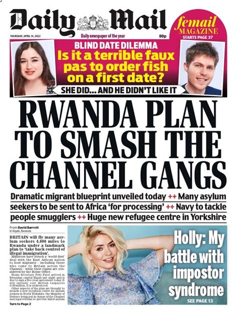 Allie Hodgkins Brown On Twitter Thursdays Daily Mail Rwanda Plan