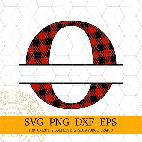 Split Monogram Svg Buffalo Plaid Letter O Christmas Monogram Svg