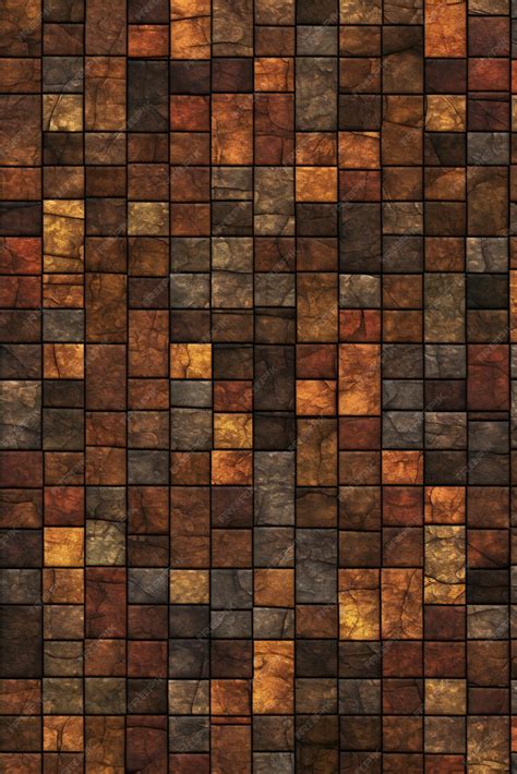 Premium Photo Brown Tile Wall Texture Background