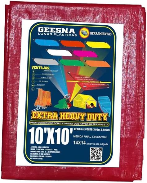 GEESNA Lona Uso Extra Rudo Impermeable Termosellada Resistente Rayos