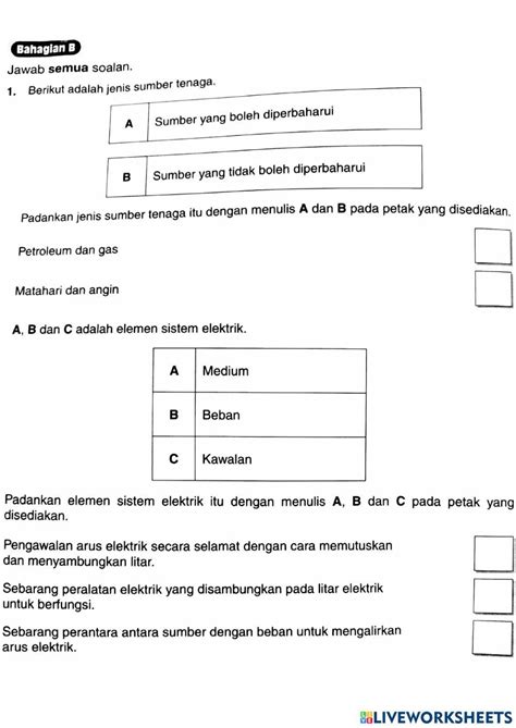 Sumber Tenaga Elektrik Online Pdf Activity Live Worksheets