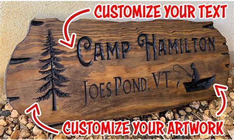 Outdoor Wood Sign T Wooden Carved Cabin Sign Custom Wood Sign