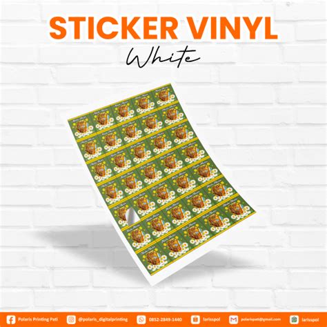 Stiker Vinil Putih A3 Polaris Digital Printing