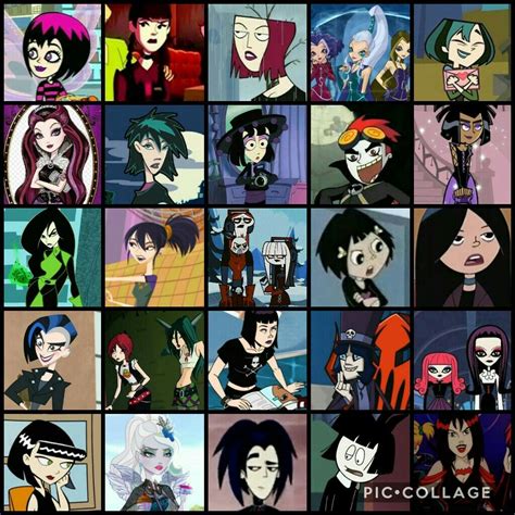 Goth Characters In Cartoons Male And Female Cartoon Art Styles Old