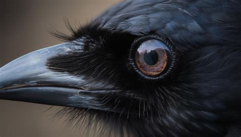 Premium AI Image | A close up of a black crow's eye