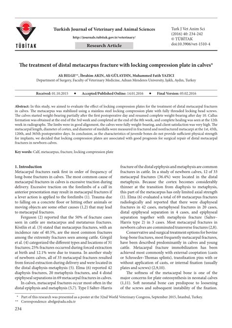 (PDF) The treatment of distal metacarpus fracture with locking ...