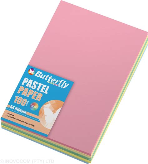 Butterfly A Pastel Paper Gsm Sheets Stanley S School Stationery