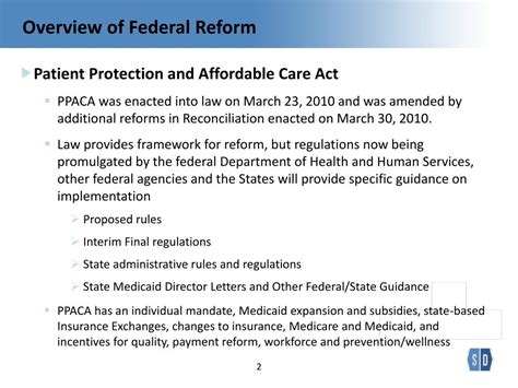 Ppt Bsi And Federal Health Care Reform Patient Protection And