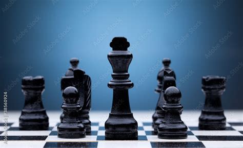 Black chess pieces Stock Photo | Adobe Stock