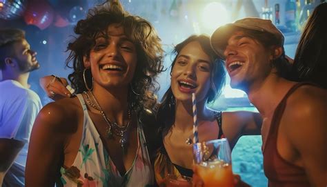 Um Grupo De Pessoas Est Sorrindo E Rindo Em Uma Festa Imagem Premium