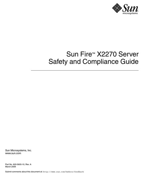 Sun Microsystems Sun Fire X2270 Safety And Compliance Manual Pdf