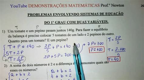 Problemas Envolvendo Sistema De EquaÇÕes Do 1° Grau Com Duas VariÁveis