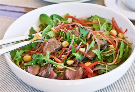 Barbecued Kangaroo And Macadamia Salad With Honey Mustard Dressing Recipe Au