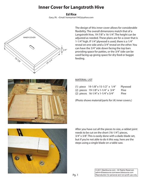 Build It Yourself Equipment Plans In Pdf Format Beesource