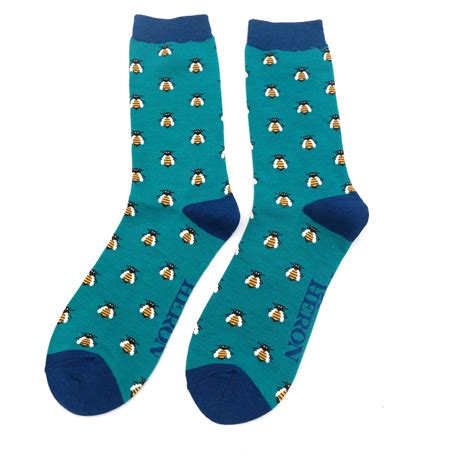 Mr Heron Honey Bees Socks Teal