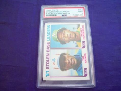 1982 TOPPS 164 STOLEN BASE LEADERS WITH TIM RAINES AND RICKEY