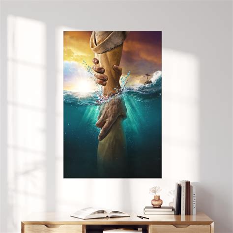 Jesus Reaching Into Water Art Poster Jesus Christ Etsy