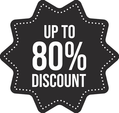 Eighty percent discount offer tag with black color. Discount tag