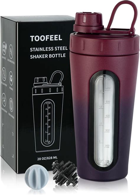 Toofeel Shaker Bottles For Protein Mixes 28 Oz Stainless