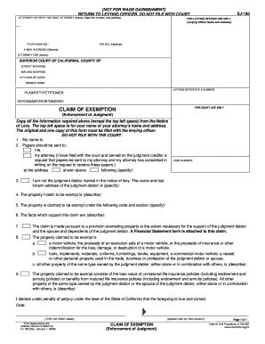 Claim Of Exemption Form Fill Out And Sign Printable Pdf Template