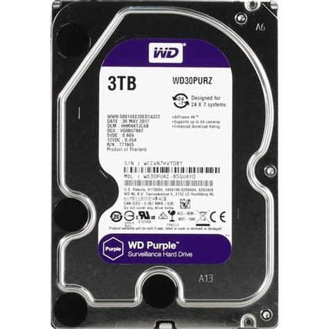 Жесткий диск 3.5" Western Digital Purple 3 Тб WD30PURZ SATA 6Gb/s (SATA ...