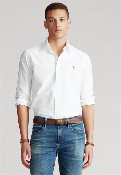 Polo Ralph Lauren Custom Fit Oxford Shirt Hemd White Weiß Zalando De