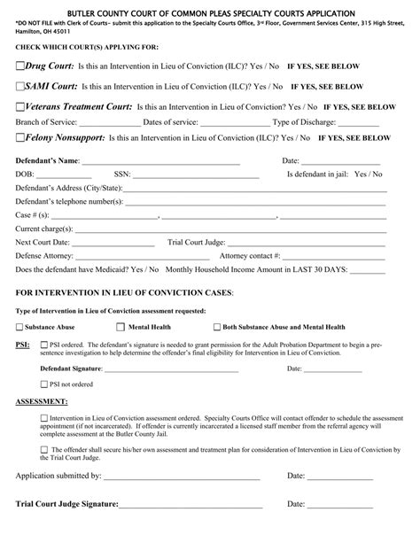 Butler County, Ohio Specialty Courts Application - Fill Out, Sign ...