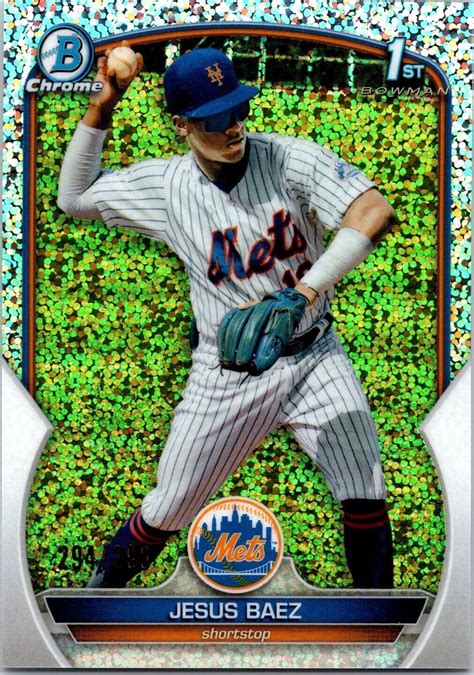 2023 Bowman Jesus Baez Speckle Chrome Refractor 299 BCP 12 Mets G52