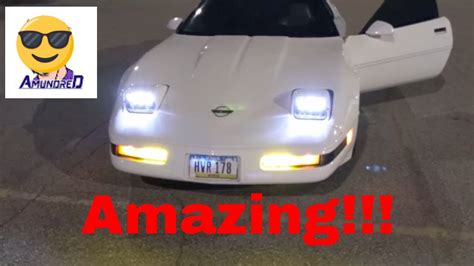 C Corvette Led Headlight Bulb Upgrade Youtube