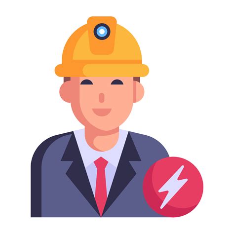 Person And Bolt Concept Of Electrical Engineer Flat Icon