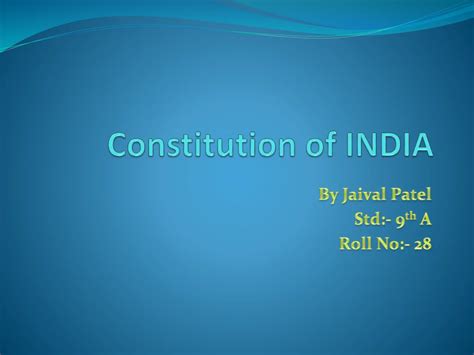 Constitution of INDIA and all articles of the Constitution | PPT