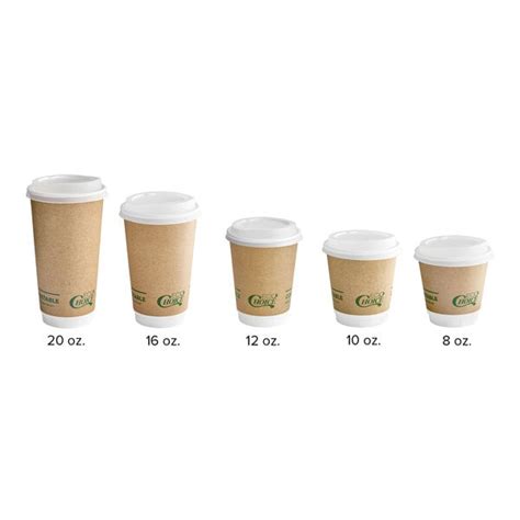 EcoChoice Oz Smooth Double Wall Kraft Compostable Paper Hot Cup And PLA Lid Pack
