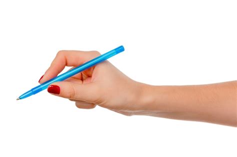 Premium Photo Female Hand Holding Pencil Isolated