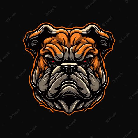 A Bulldog With Red Eyes And A Black Background Premium Ai Generated