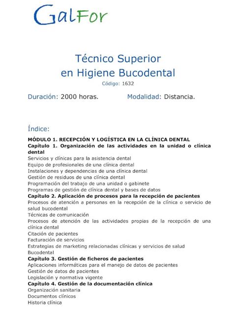 PDF ts higiene bucodental Técnico Superior en Higiene Bucodental