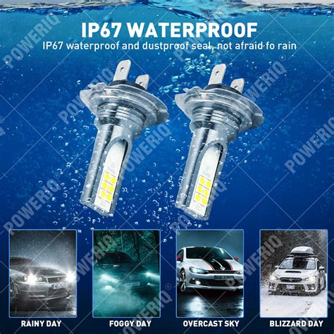 60000LM H7 LED Headlight Bulb Kit High Low Beam Super Bright 6000K 4ps