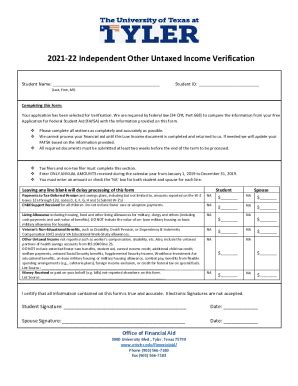 Fillable Online 2021 2022 Verification Worksheet Independent Student