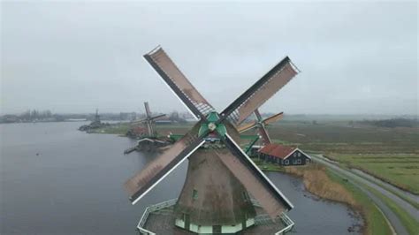 Aerial View Of Windmills The Most Popula Stock Video Pond5