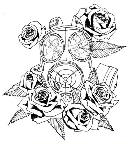 Gas Mask Tattoo Stencil