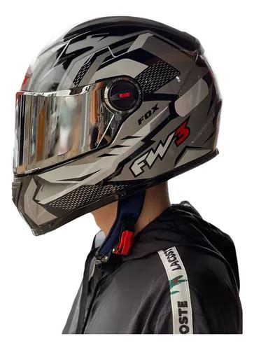 Capacete Moto Fw Gtx Fox Grafite Brinde Frete Gr Tis