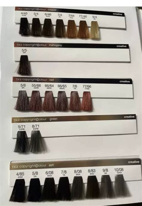 Tigi Hair Color Chart