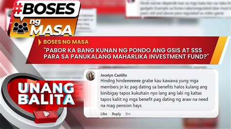 Bosesngmasa Pabor Ka Bang Kunan Ng Pondo Ang Gsis At Sss Ub