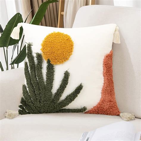 Amazon Merrycolor Boho Throw Pillow Covers 18x18 Tufted Decorative