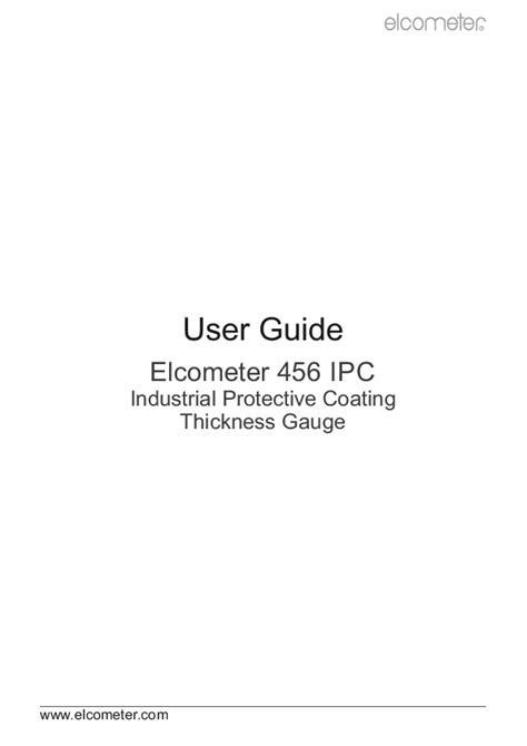 Elcometer Ipc Industrial Protective Coating Thickness Gauge User