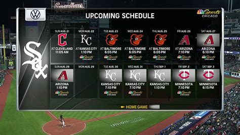 Upcoming schedule : r/whitesox