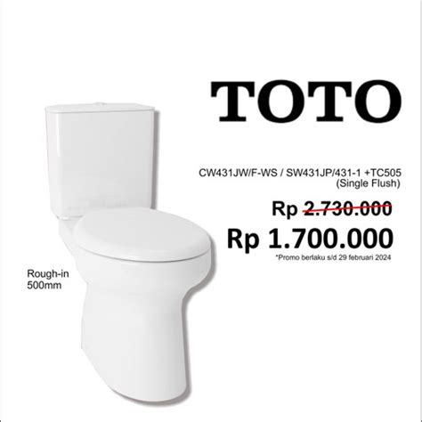 Promo Toto Cw431jsw431jp Tc505 Toilet Wccloset Kloset Duduk Single